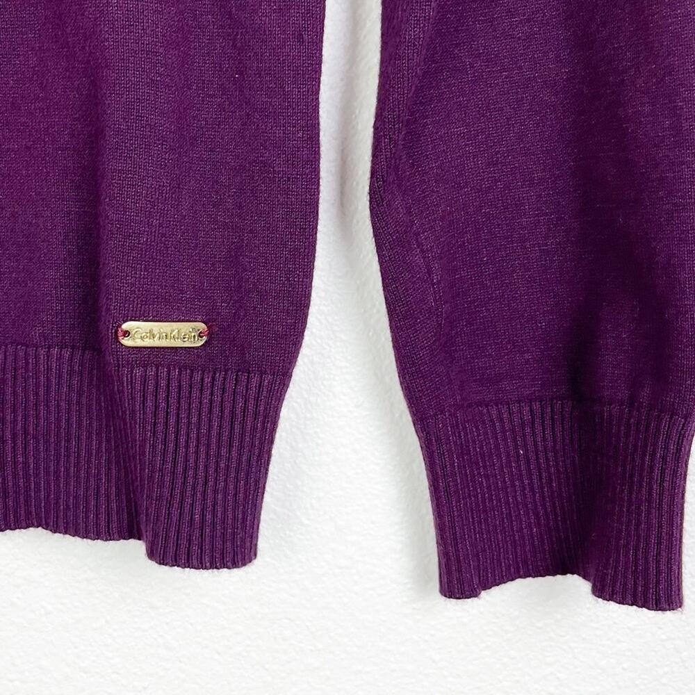 Calvin Klein Sweater Turtleneck Long Sleeve Pullover Medium Purple - Picture 5 of 6